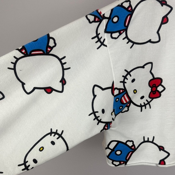 Hello Kitty by Sanrio Cotton Blend Cropped Oversized Pullover Medium Hoodie - Picture 5 of 13